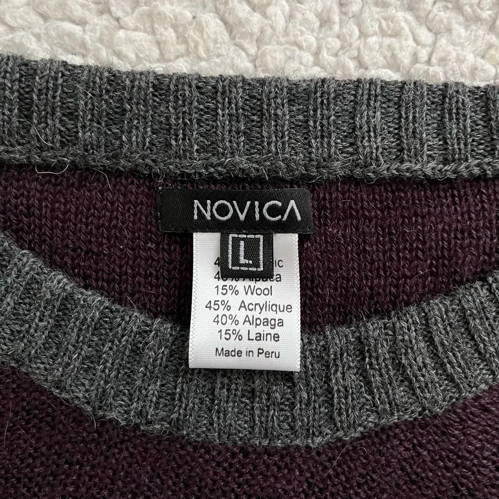 Novica Peru Alpaca blend Long Sleeve Sweater Women Size L